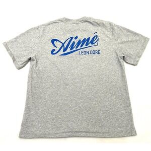 Aime Leon Dore Cycling Logo Tee Small Gray 'Silver Mix' Double Sided (READ)